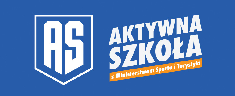 Logo Aktywna Szkoła na niebieskim tle