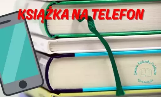 Książka na telefon, w tle książki i telefon komórkowy