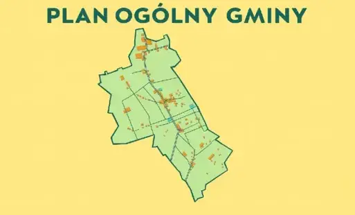 Plan ogólny gminy, na żółtym tle mapa kartograficzna terenu gminy Kijewo Królewskie