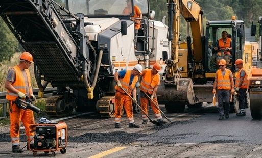 Prace remontowe drogi