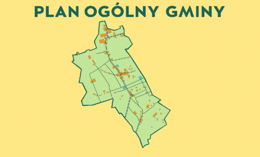 Plan ogólny gminy, na żółtym tle mapa kartograficzna terenu gminy Kijewo Królewskie