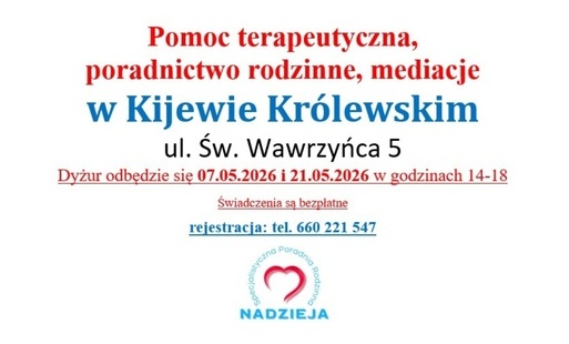 Pomoc terapeutyczna, maj 2026
