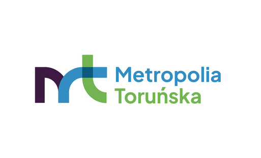 Logotyp czarno, niebiesko, zielony Metropolii Toruńskiej