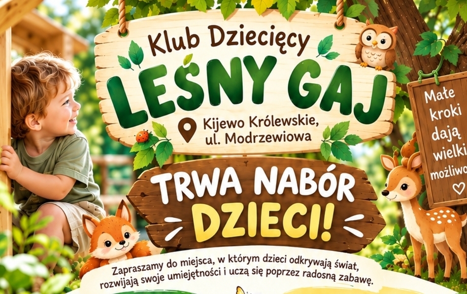 Wstępny nabór do klubu dla dzieci Leśny Gaj